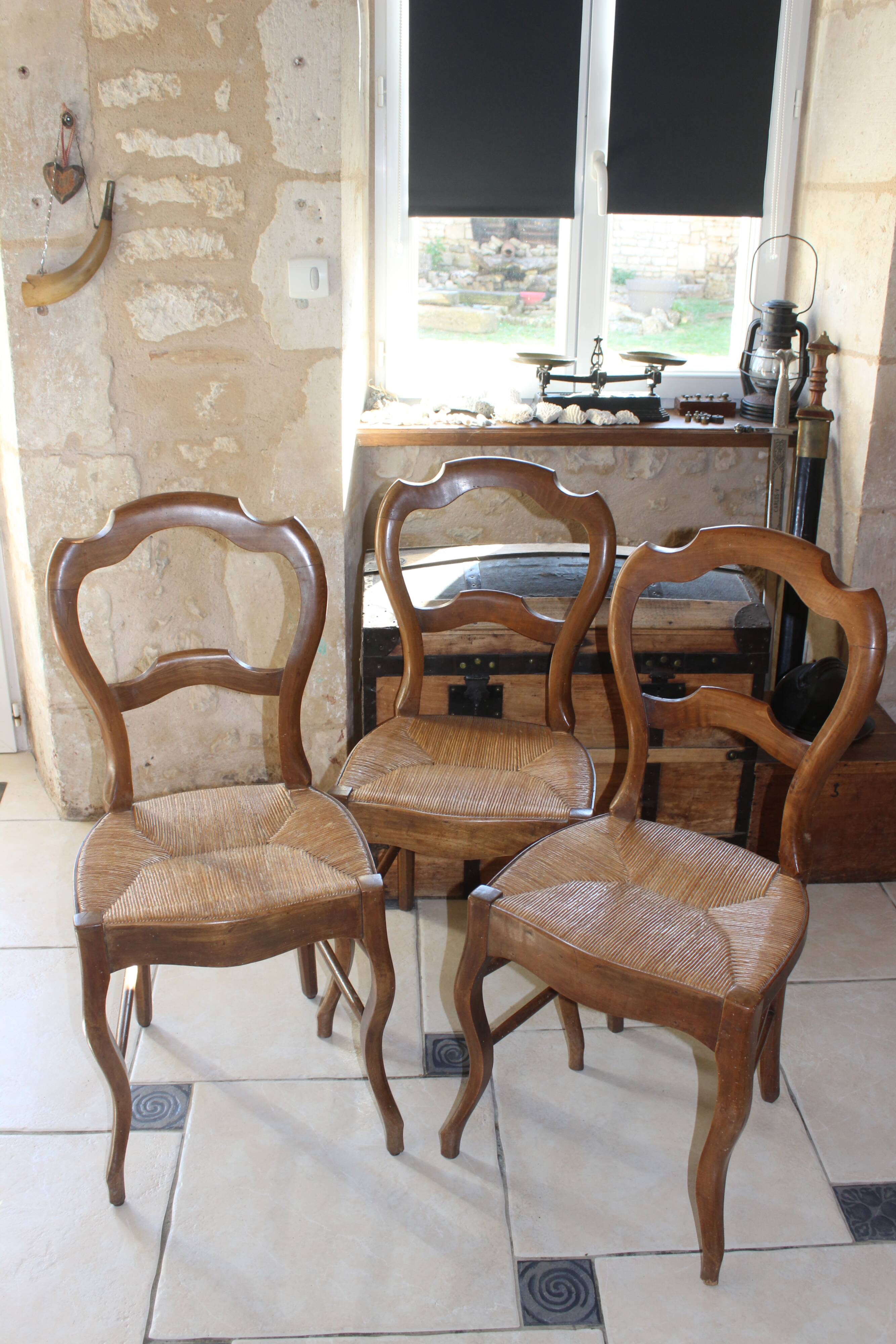 3 Louis Philippe style chairs