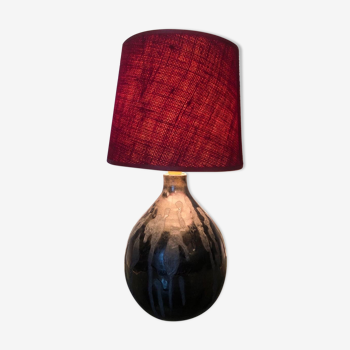 Lampe vintage en céramique noire