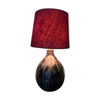 Lampe vintage en céramique noire