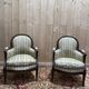 Paire de fauteuils - bergères de style Louis XVI