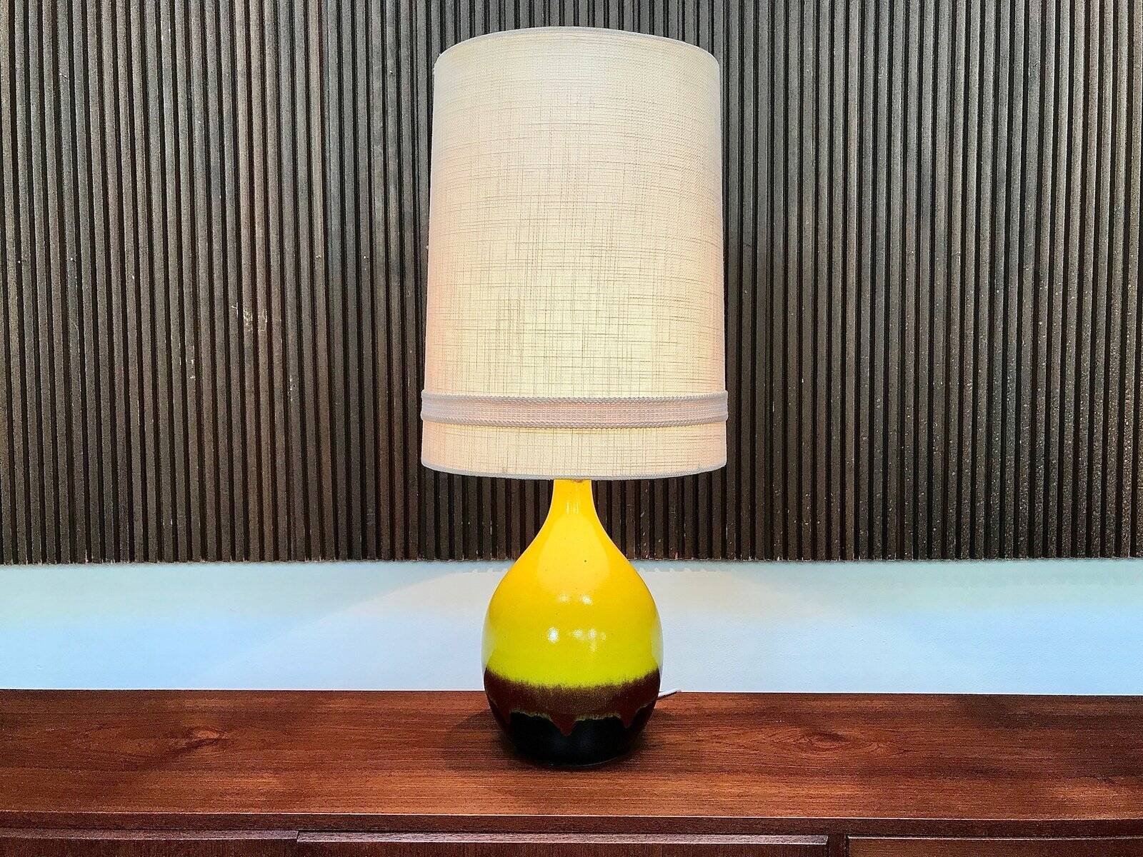 Large glazed ceramic art table lamp from Aro, West-Germany, 1960s