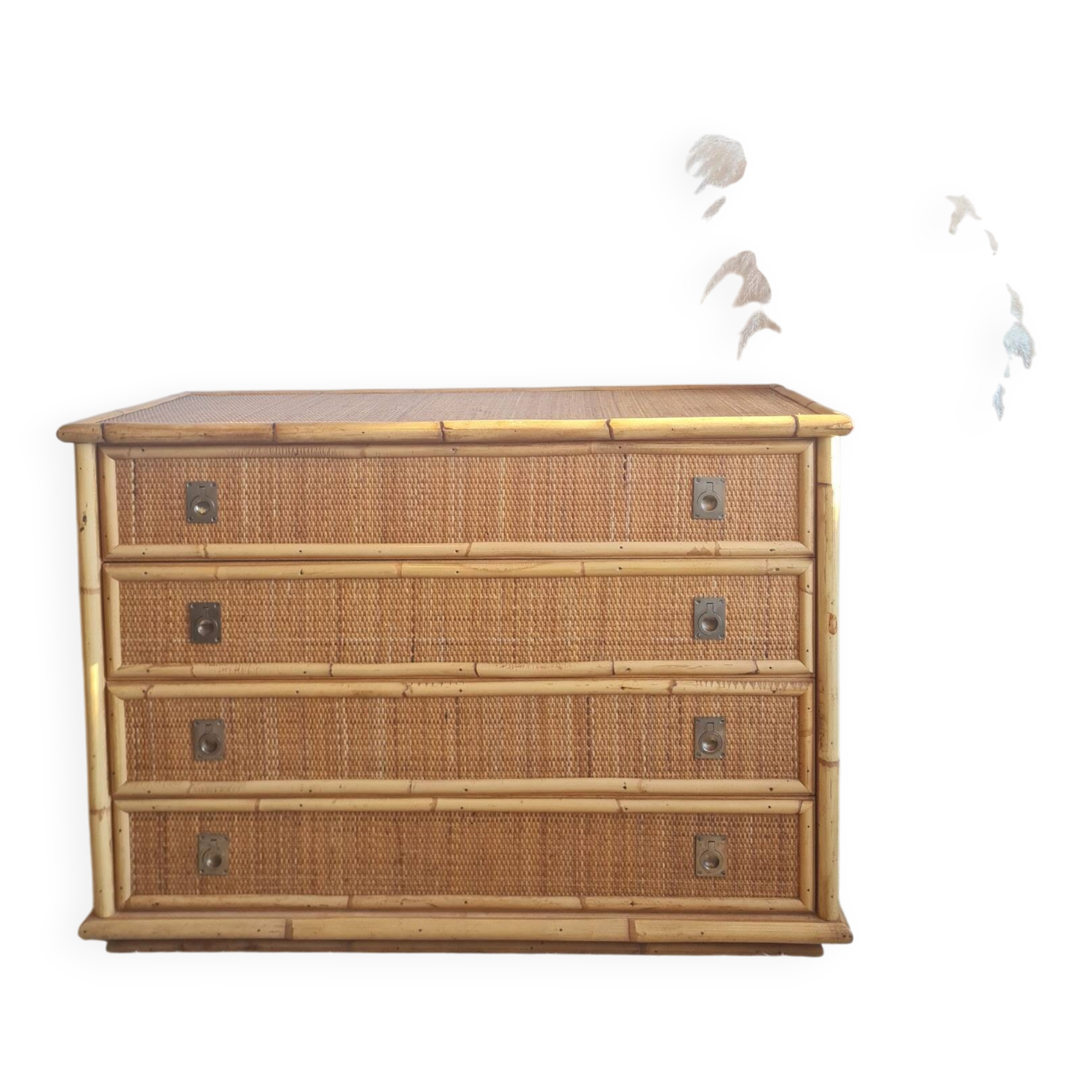 Rattan chest of drawers circa 1970 - Dal Vera