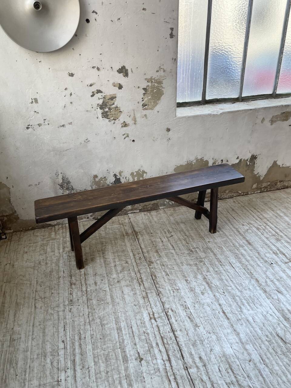 Solid oak bench