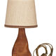 Lampe de chevet en bois d'orme forme libre années 60