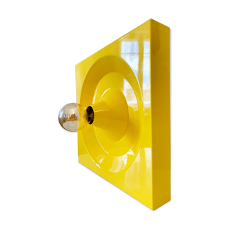 Yellow metal wall lamp by Klaus Hempel for Kaiser Leuchten, 1970s