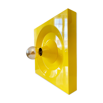 Yellow metal wall lamp by Klaus Hempel for Kaiser Leuchten, 1970s