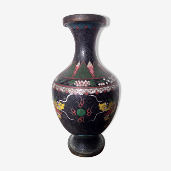 Asian brass vase