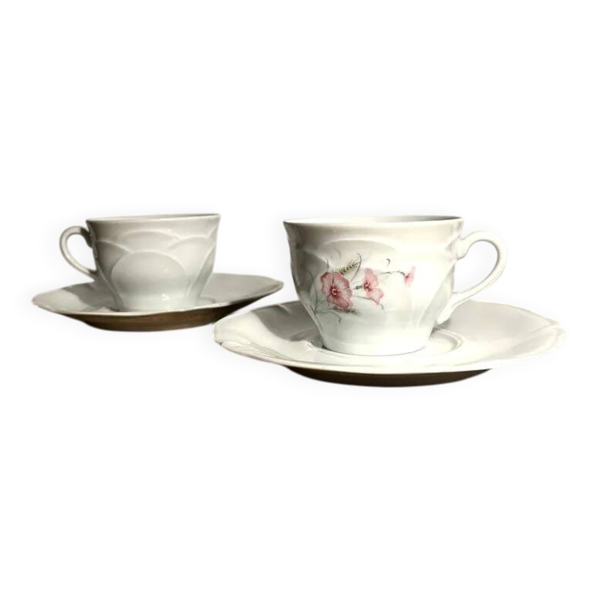 Tasses à thé en porcelaine de Limoges