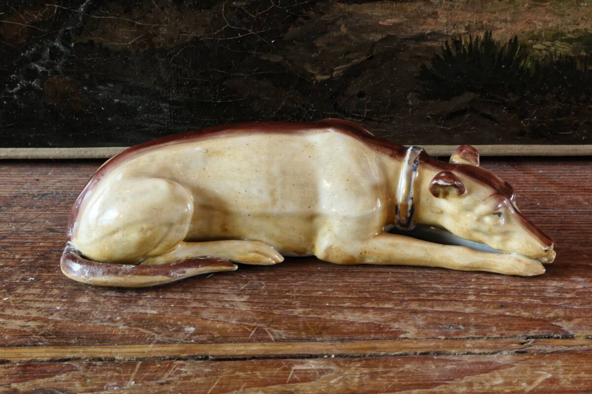 Porcelain biscuit greyhound