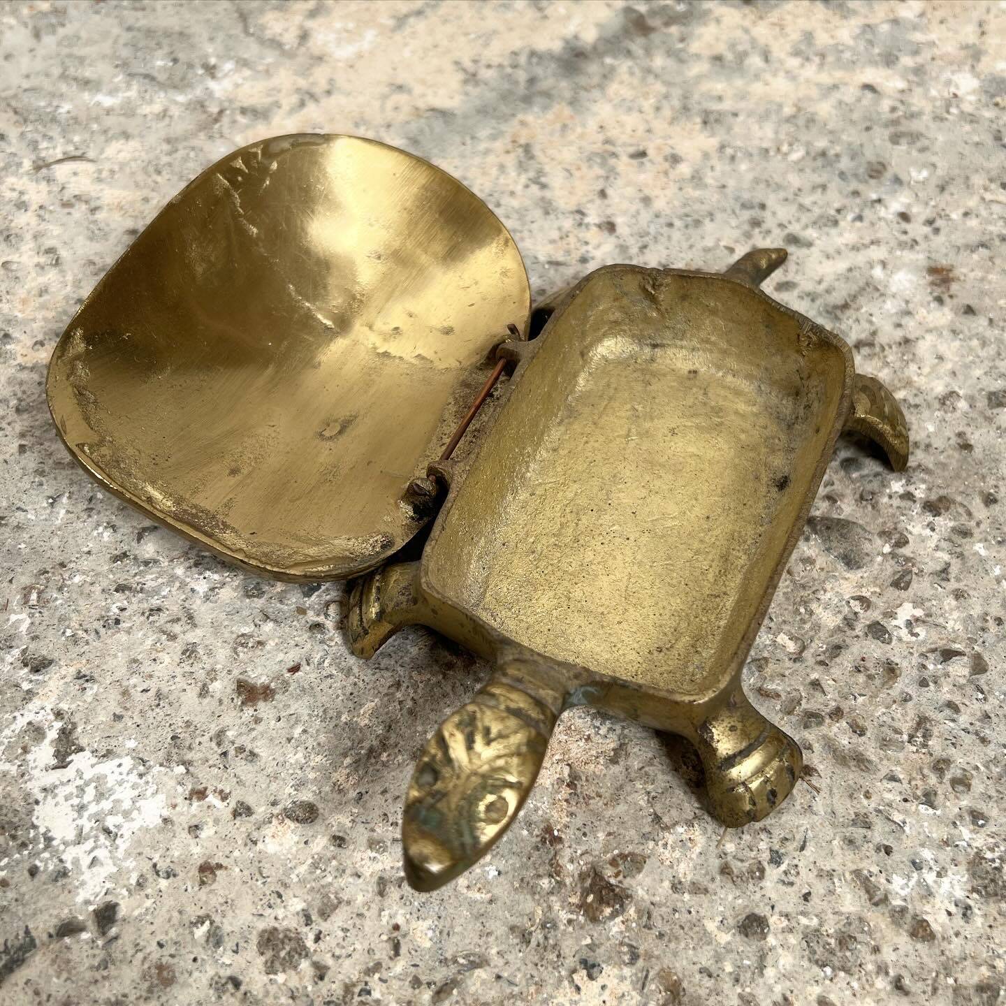 Vintage brass turtle ashtray