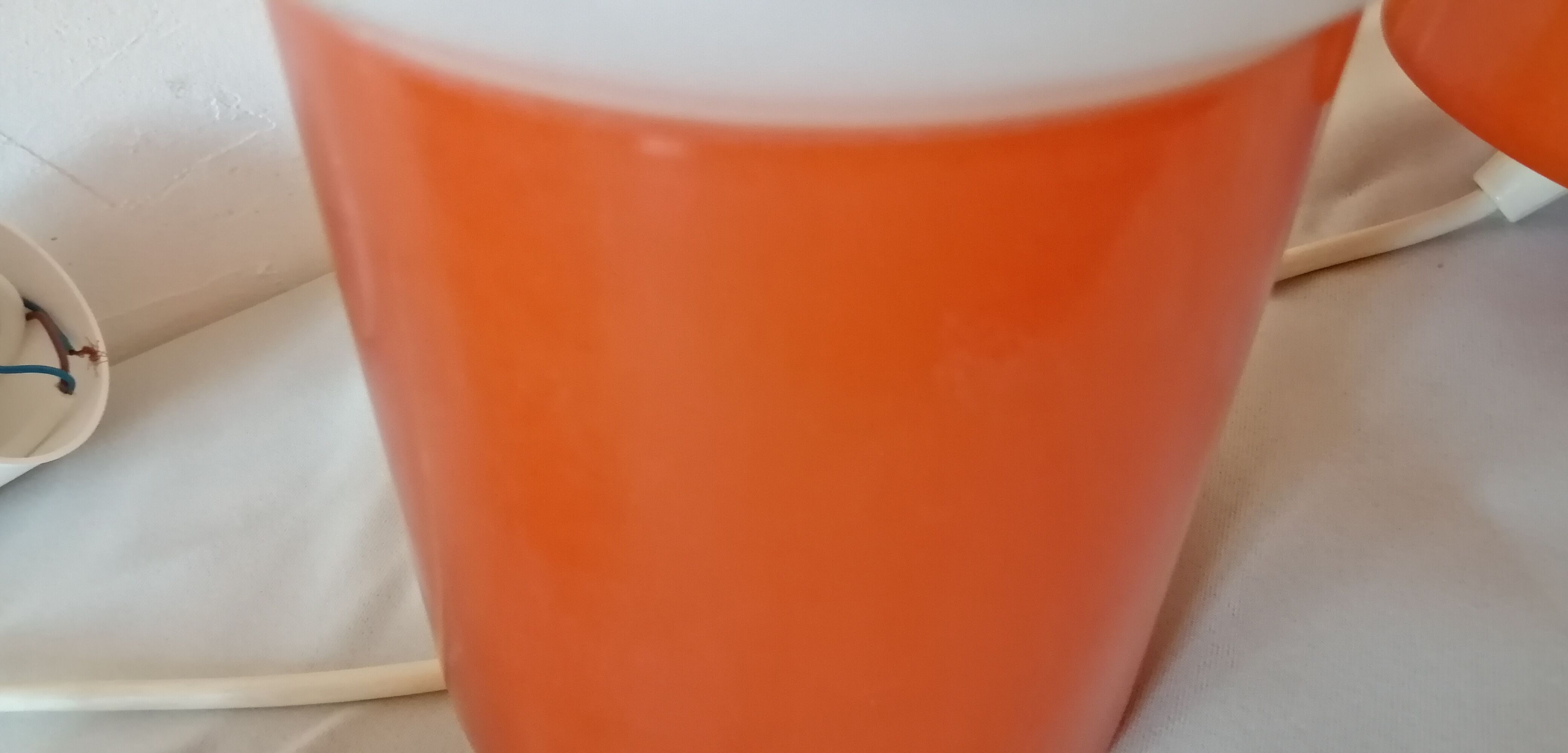 Set de 3 suspensions en opaline orange vintage