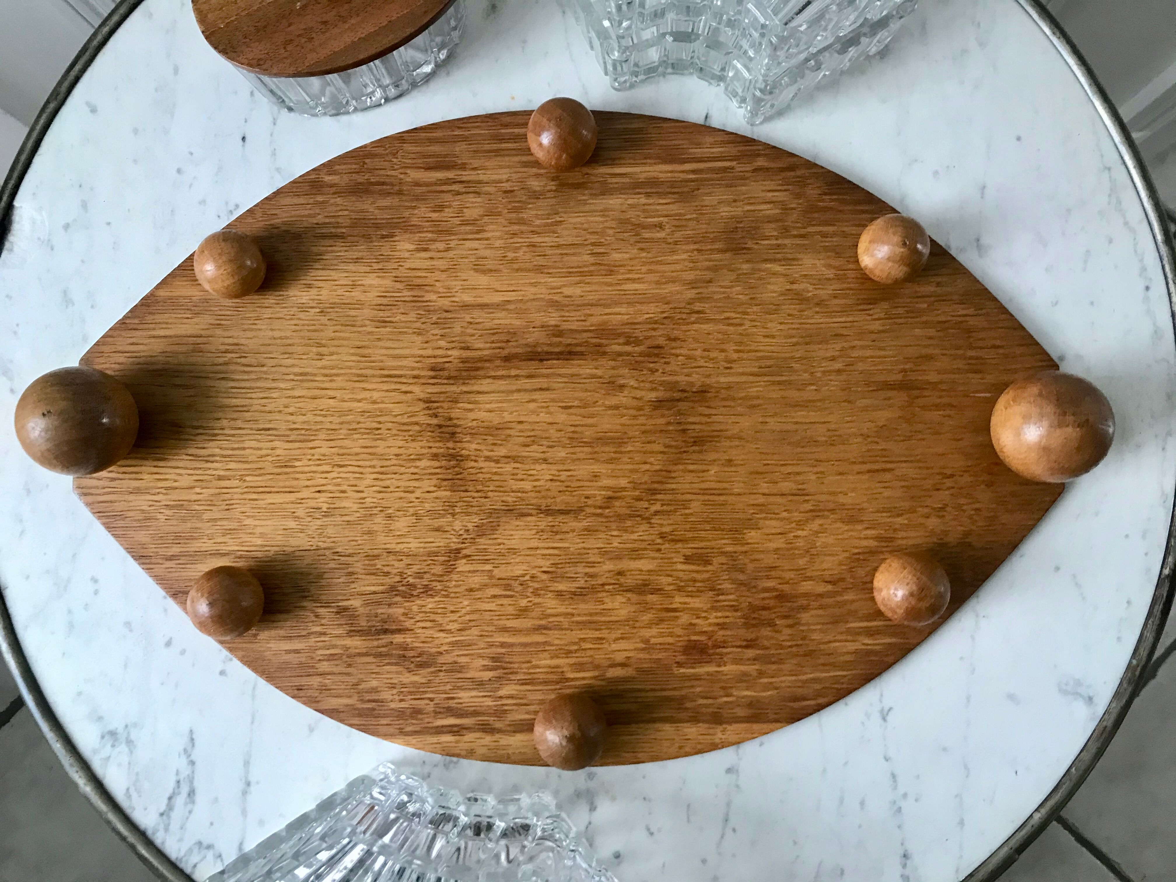 Wooden top and art deco glass 30s