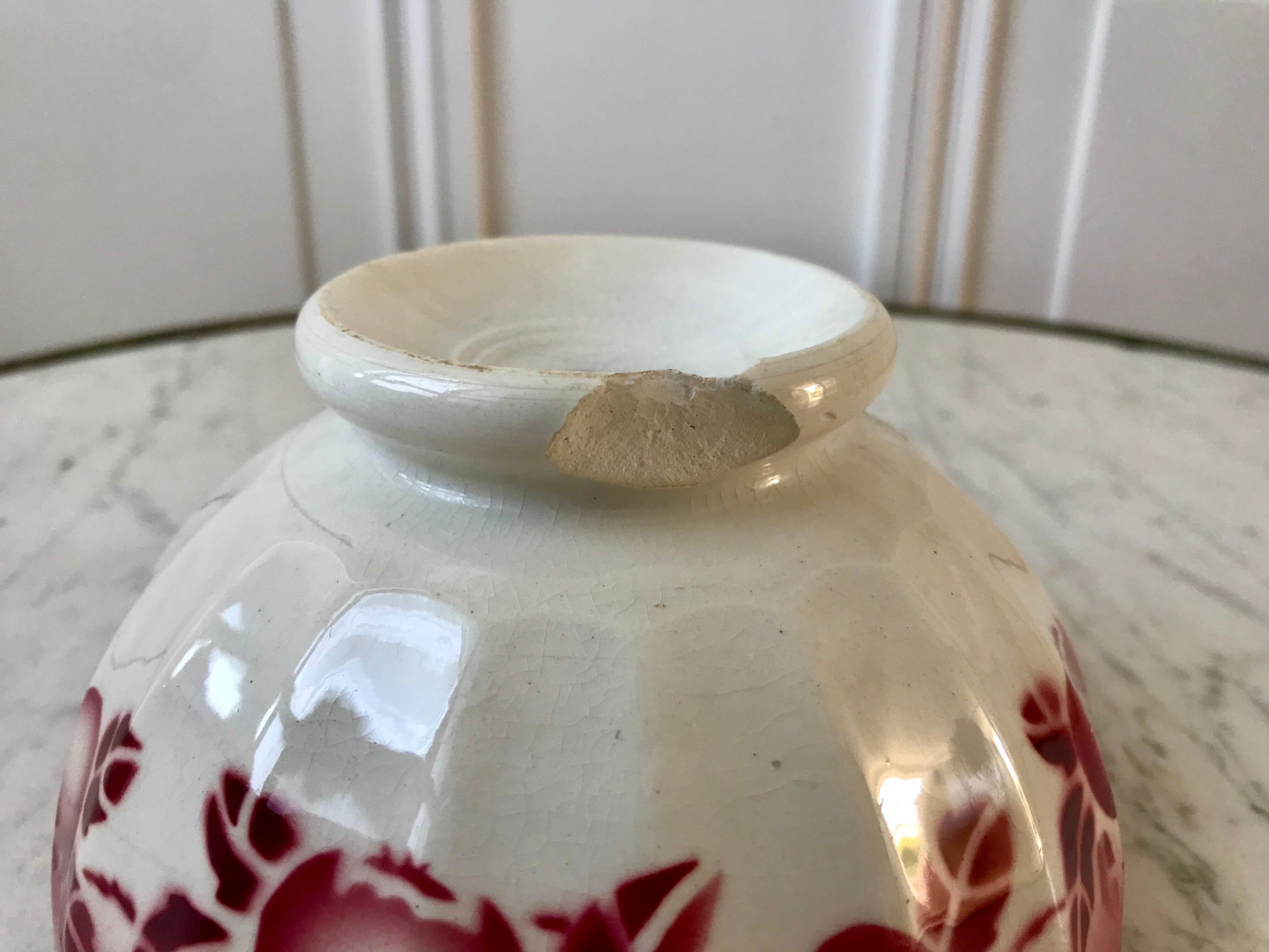 Terre de Fer bowl Badonviller pink early twentieth century