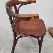 Office chair signed Baumann bistro style curved wood - 1930s