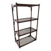 Bamboo shelf with tinted glass, France circa 1970.