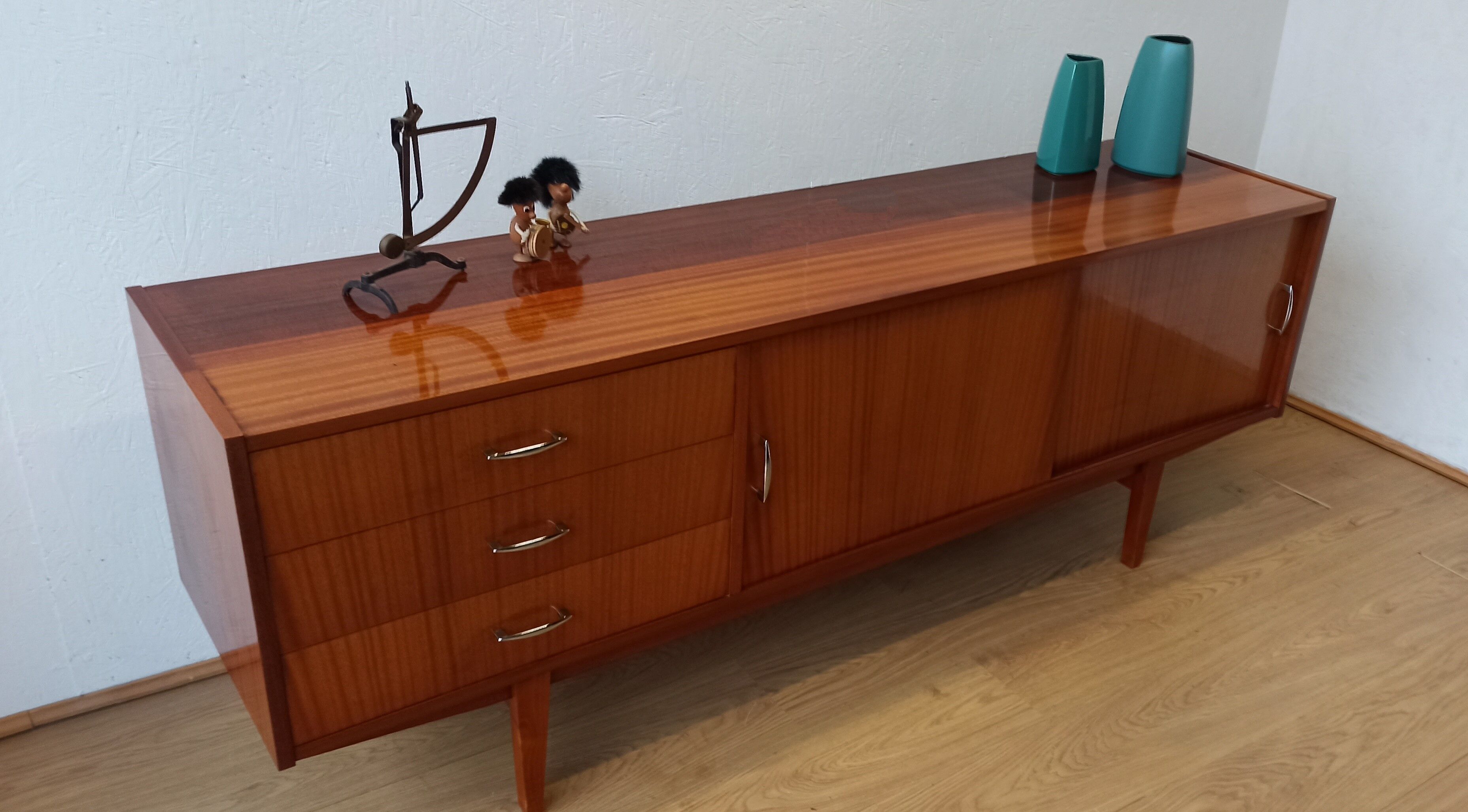 Modernist long sideboard of the 1970s