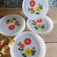 6  assiettes à dessert Arcopal années 70s