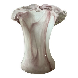 Vase champignon vintage en pâte de verre Murano