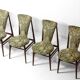 Eclectic scandinavian floating dining chairs in floral upholstery, 1960s