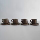 Vintage coffee service in Brown sandstone of the years 60