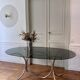 Table verre fumé /chrome vintage 70'