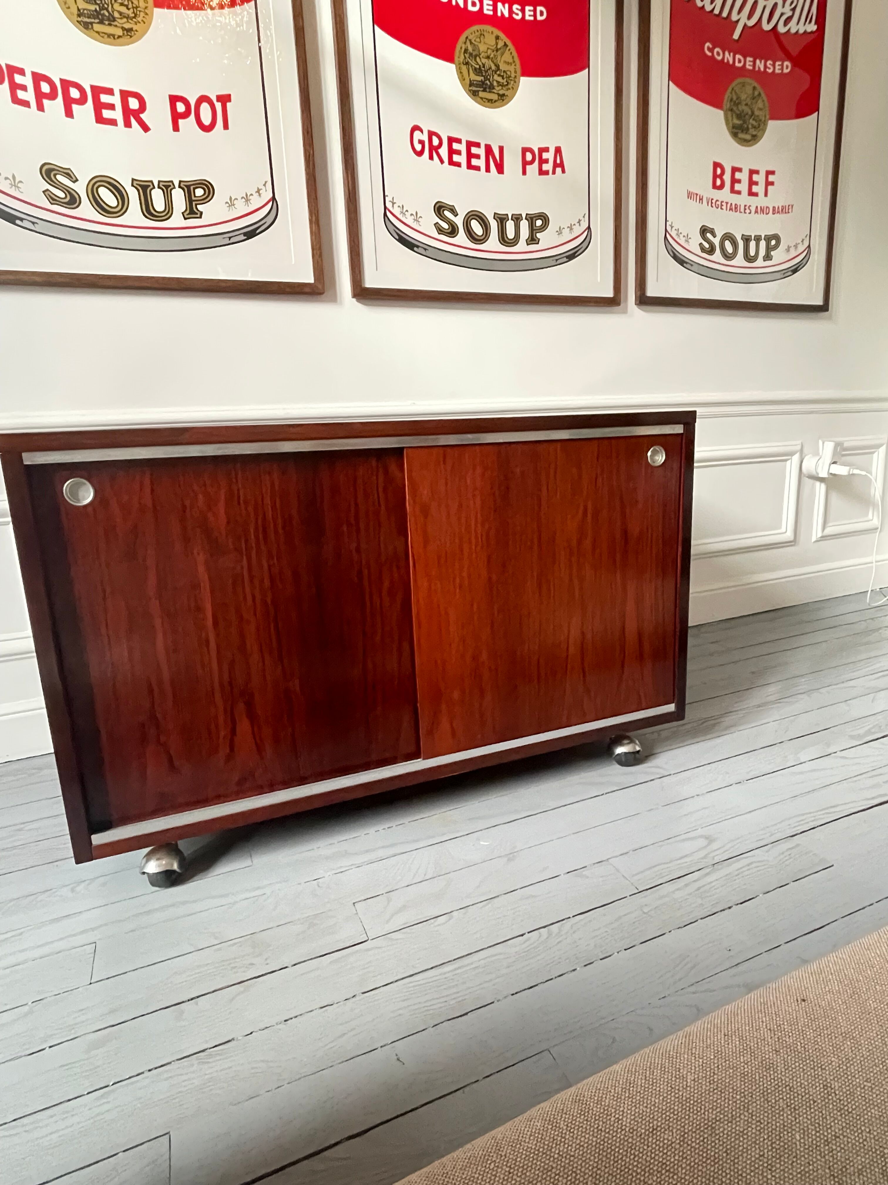 Georges Nelson storage unit on wheels by Mobilier International