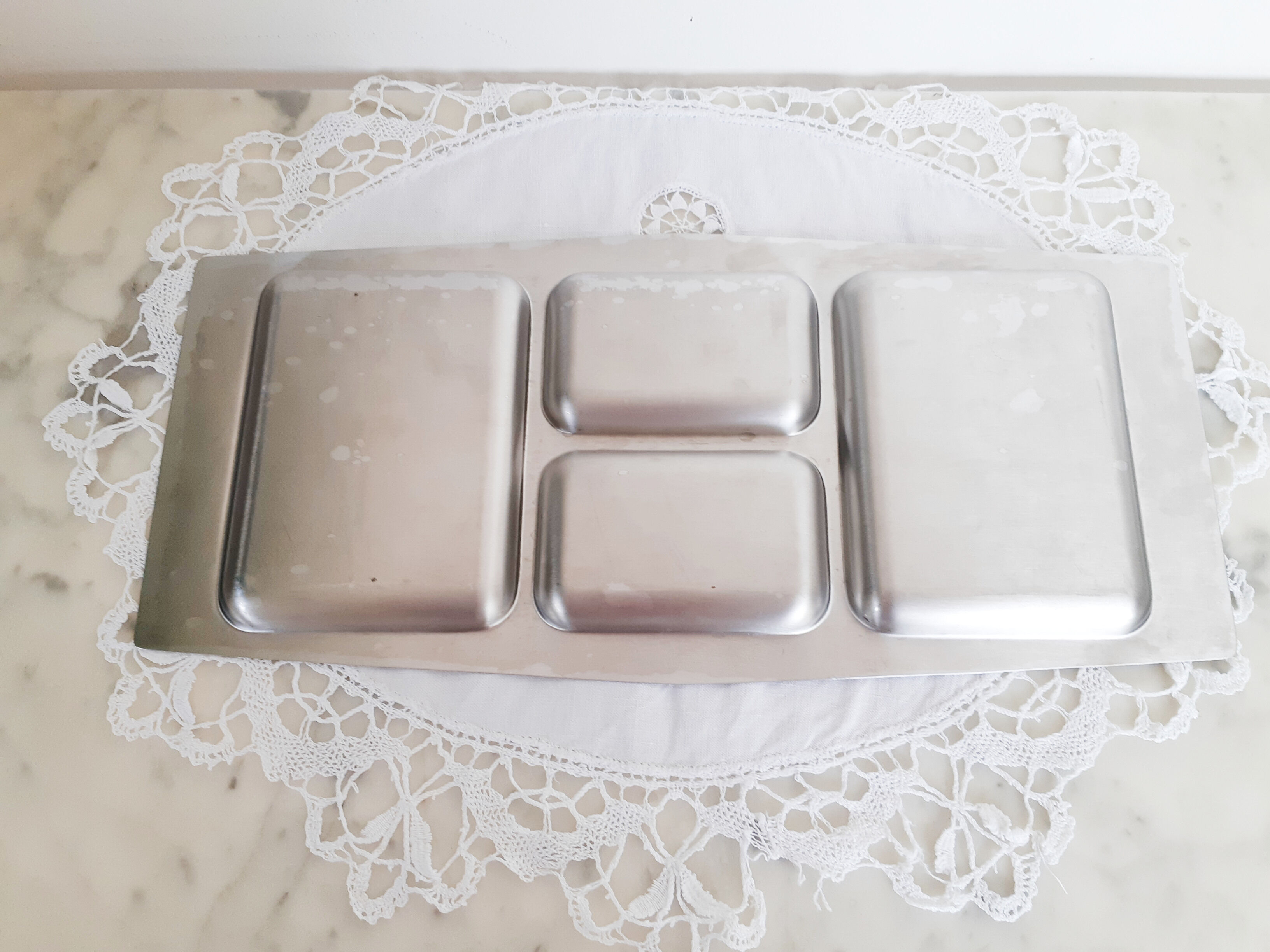 Vintage stainless steel aperitif dish
