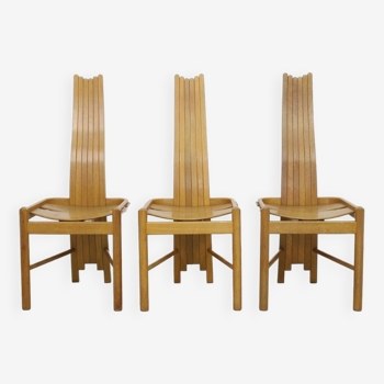 3x Chaises de salle à manger postmodernes par Allmilmö, 1980