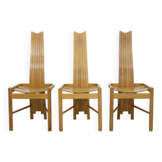 3x Chaises de salle à manger postmodernes par Allmilmö, 1980