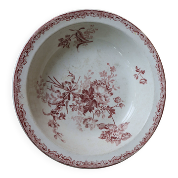 Sarreguemines hollow dish FONTANGES model white/pink