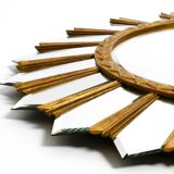 Large gilded Italian XXL Regency Sunburst Wall Mirror | diameter 93 cm