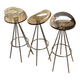 3 stools in smoked plexiglass