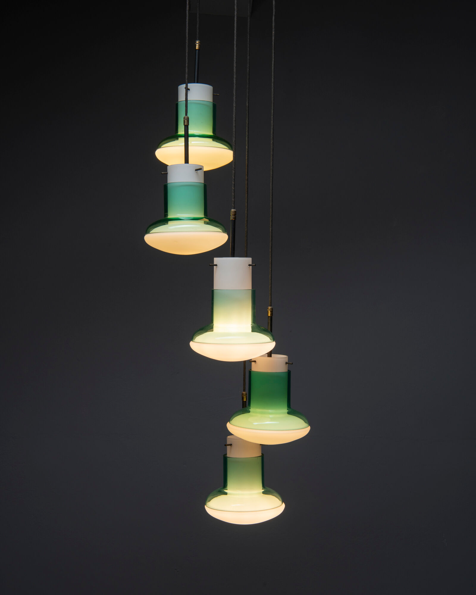 Chandelier in handblown glass Vistosi Italy 1950s