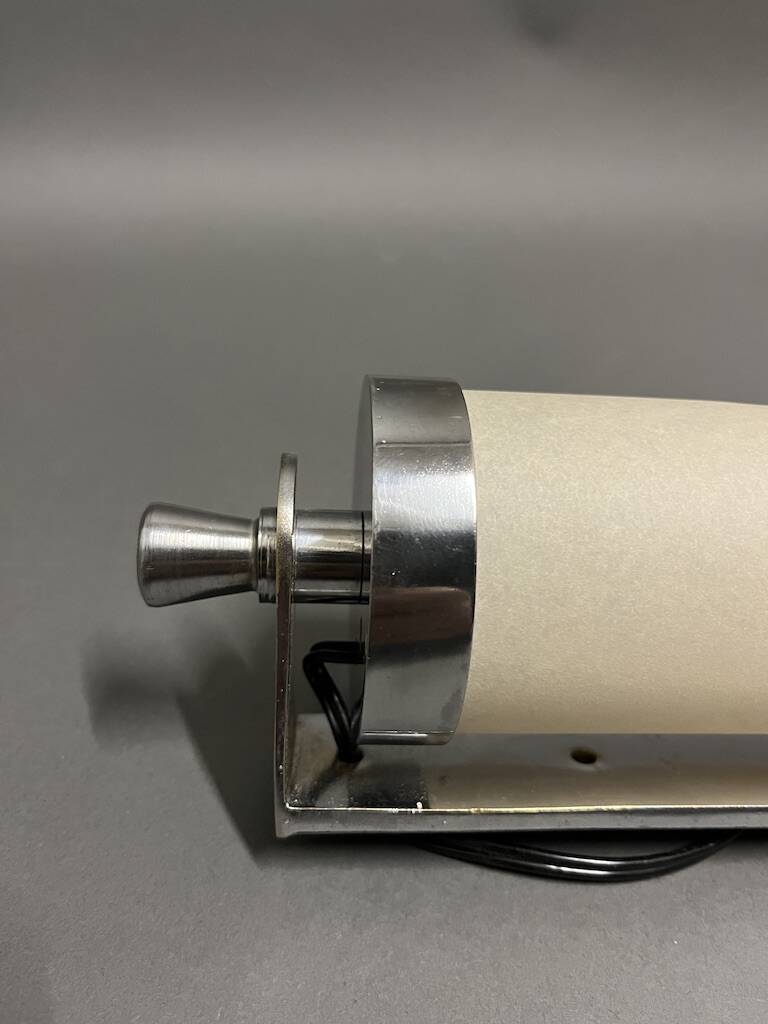 modernist nickel-plated metal wall light