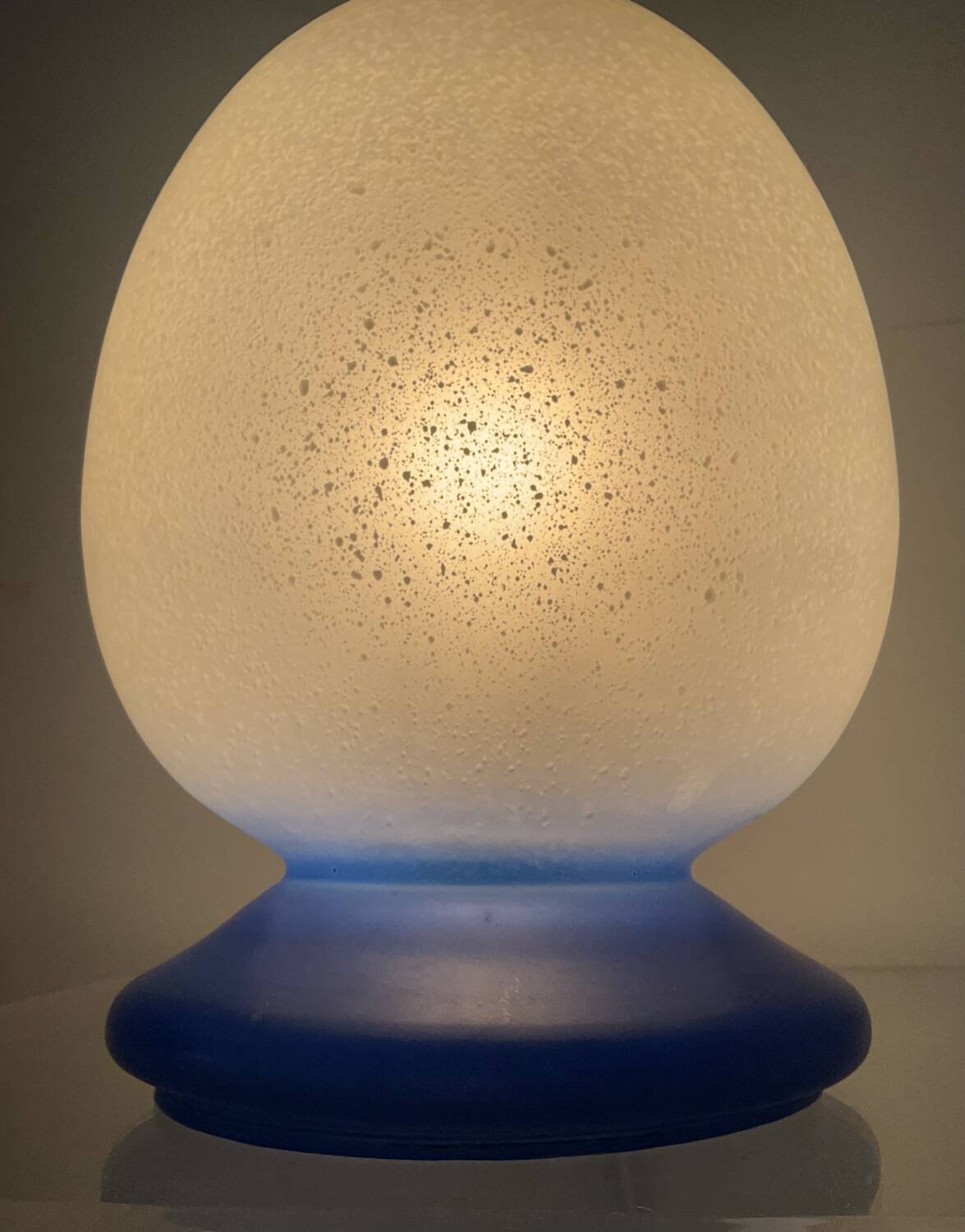 80s glass paste egg lamp