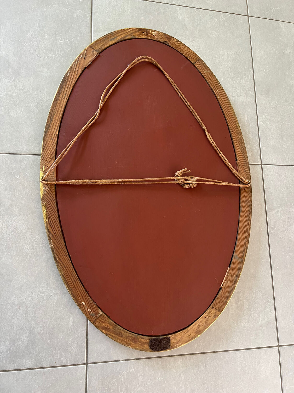 Vintage oval gold mirror