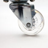 Plexiglas side table on wheels