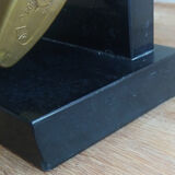 Antique-headed black marble lamp 1970/80