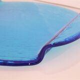 Blue glass dish by Gunnar Ander 1970