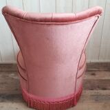 Fauteuil crapaud rose poudré