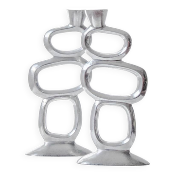 Pair of designer candlesticks by Matthew Hilton