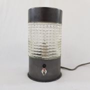 Lampe de table industriel metal graphité et verre Lita