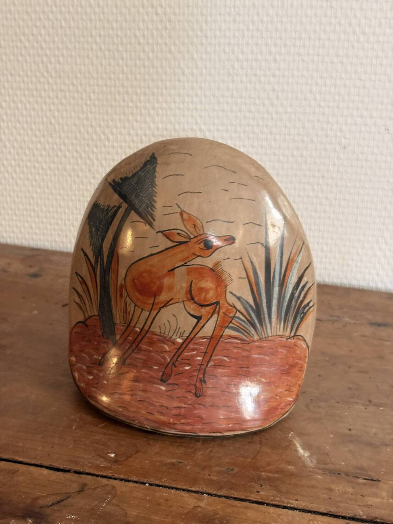Sculpture Owl Ceramic Polished Tonala Jalisco Mexico Hech