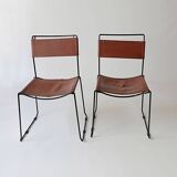Stacking Chairs by Giandomenico Belotti for Alias, 1980s in leather