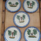 5 small Saint Clément plates/saucers
