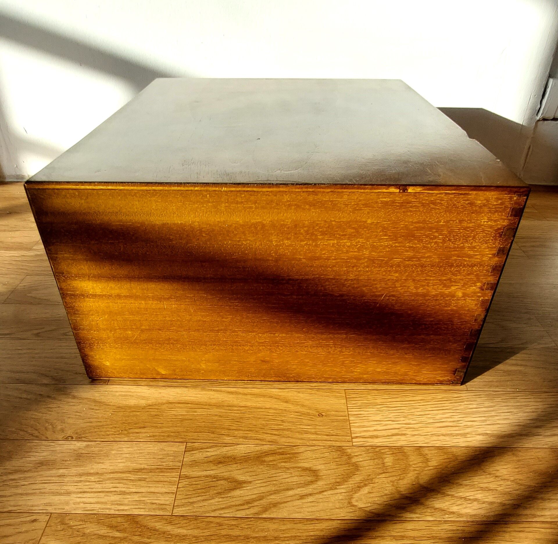 Silver box with 3 drawers in mahogany 1950/1960.