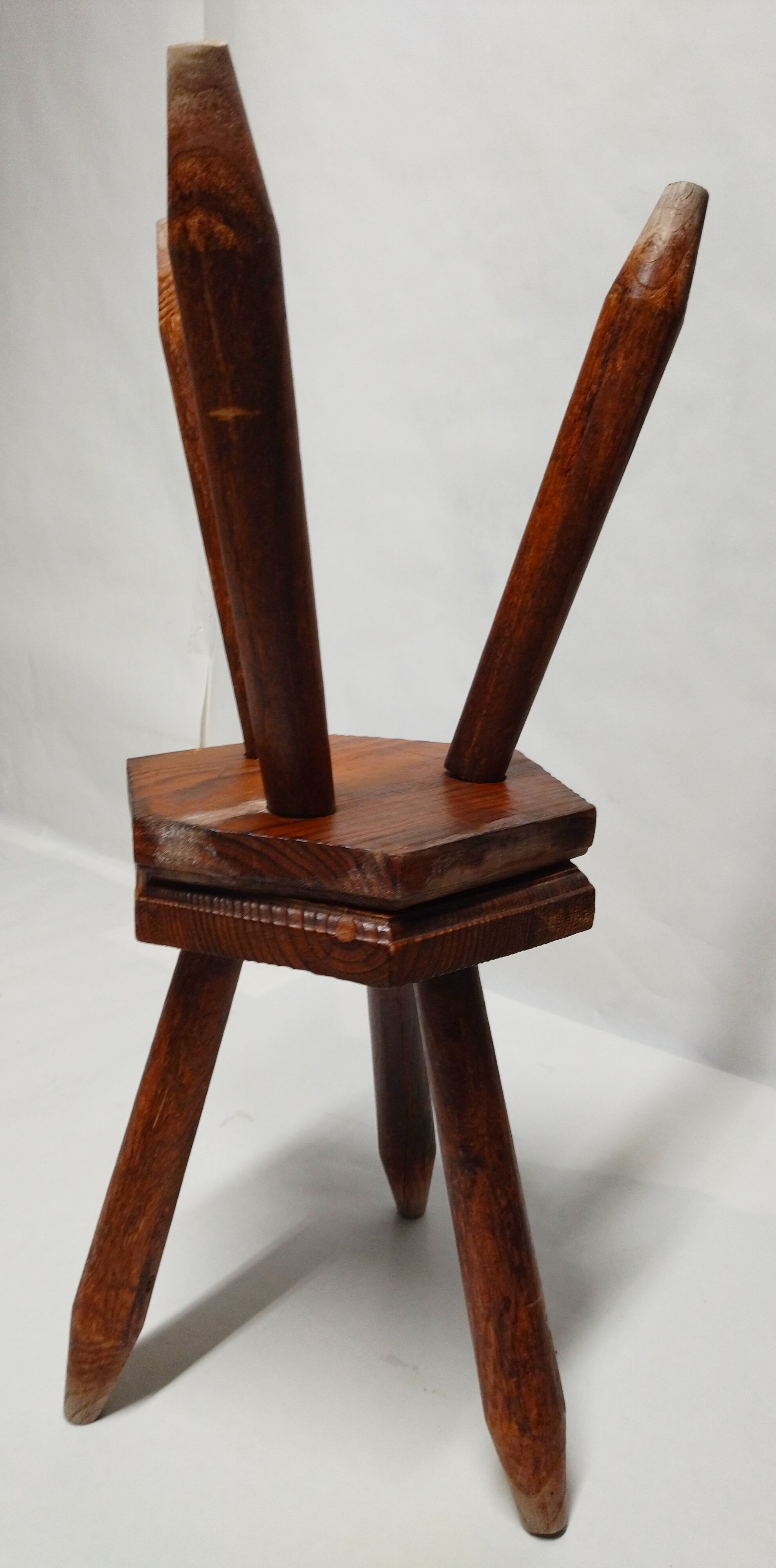 Pair tripods, wooden stools