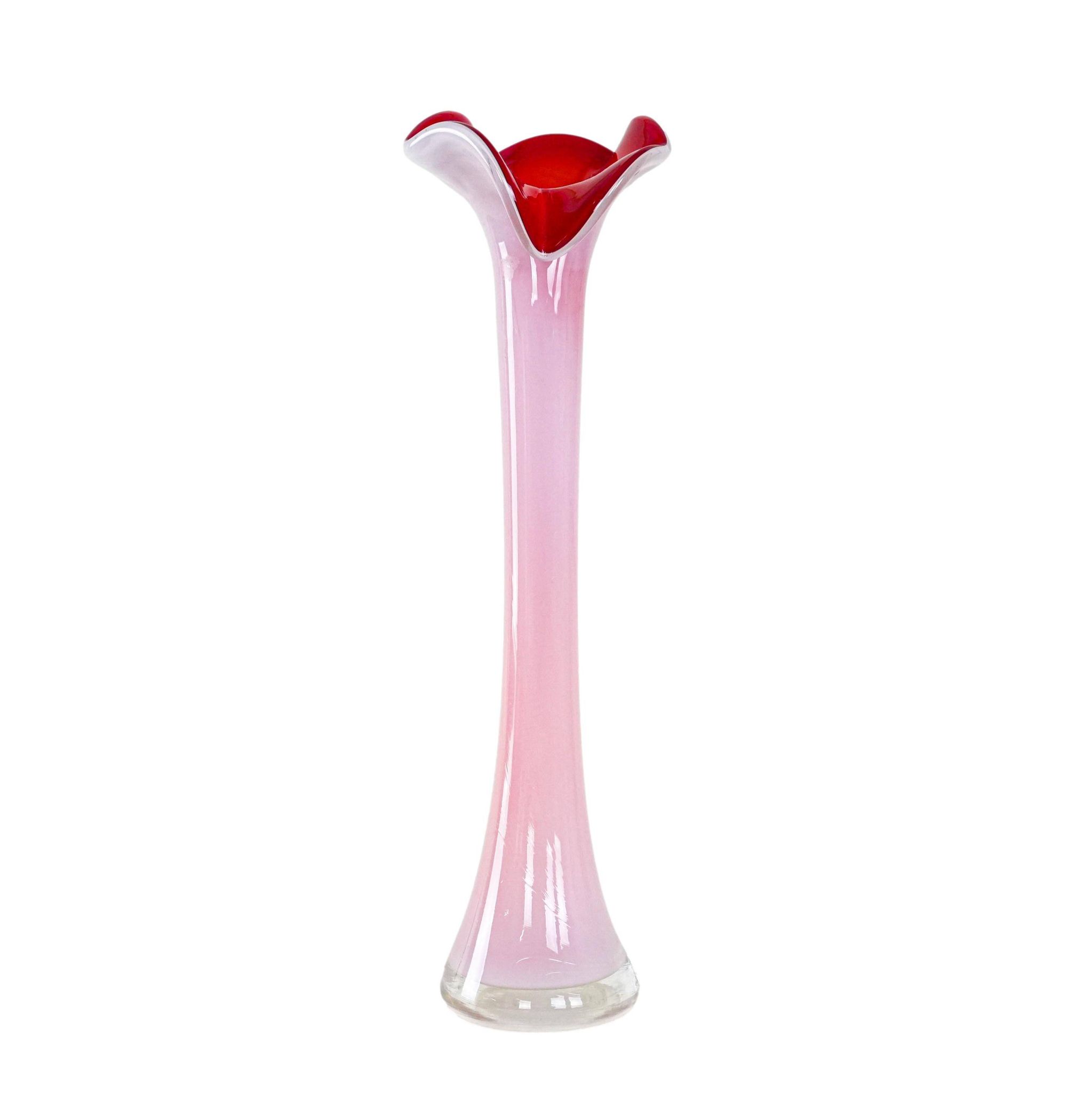 Pink vase, Murano glass, Italian design, 1970s, made in Italy