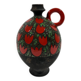 Vase en céramique Alvino Bagni Tulipani Rossi, Italie