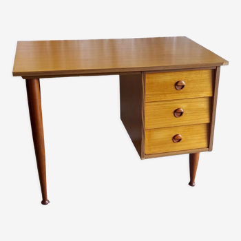 Bureau style scandinave en teck blond – années 60/70